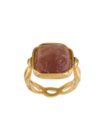 Goossens Square Cabochons Ring In Pink