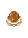 Goossens Oval Cabochons Ring In Orange