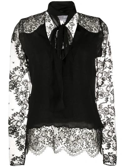 Faith Connexion Lace Sleeve Blouse In Black