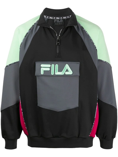 Fila Gia Colour-block Hoodie In Black
