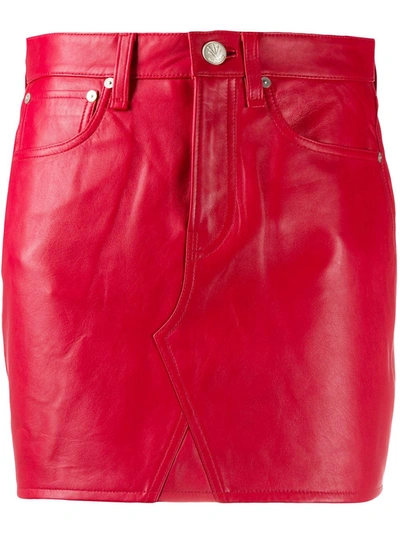 Rag & Bone Slim-fit Mini Skirt In Red