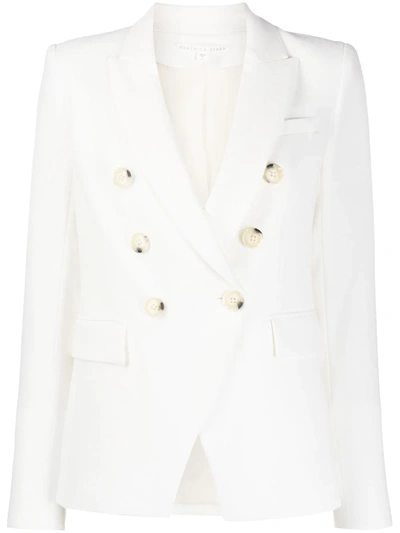Veronica Beard Double Breasted Fitted Blazer In White