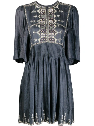Isabel Marant Étoile Cross Stitch Dress In Blue