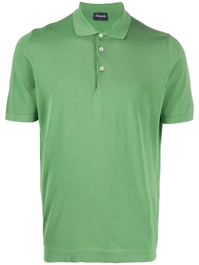 Drumohr Short-sleeved Polo Shirt In Green