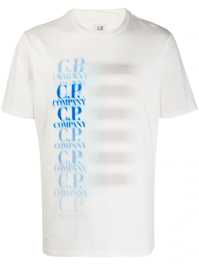 C.p. Company Logo Print Short-sleeve T-shirt In White