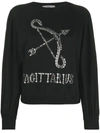 Alberta Ferretti Long-sleeve Sagittarius T-shirt In Black