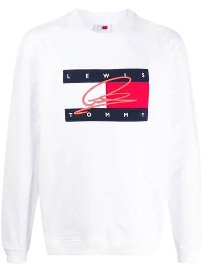 Tommy Hilfiger Logo Embroidered Sweatshirt In White