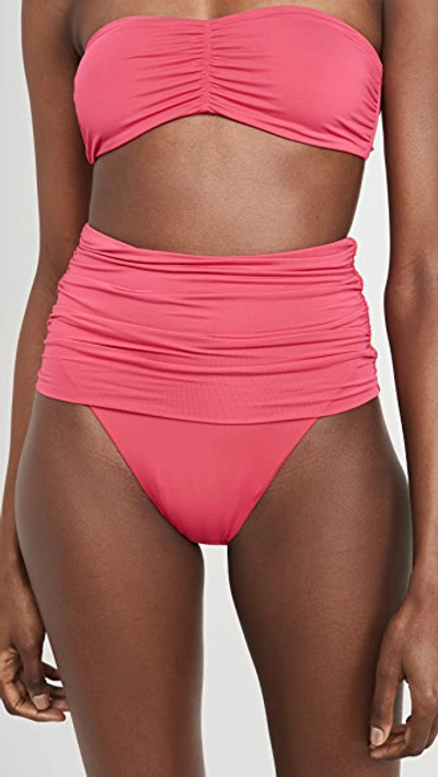 Stella Mccartney Dropped High Waist Bikini Bottoms In Azalea/clementine