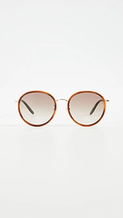 Gucci Vintage Combi Round Sunglasses In Shiny Blonde Havana
