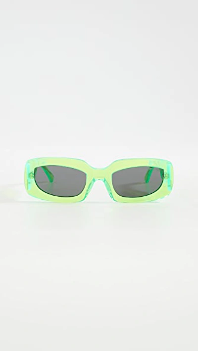 Poppy Lissiman Stevie Sunglasses In Transparent Neon Green  display picture 1
