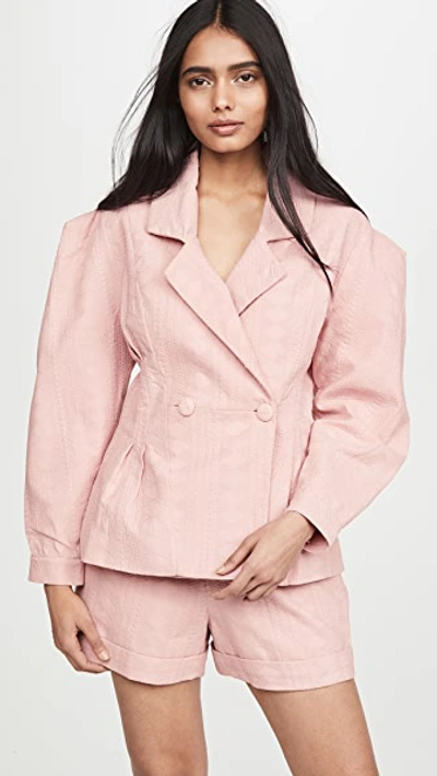 Iorane Laise Pleated Blazer In Pink