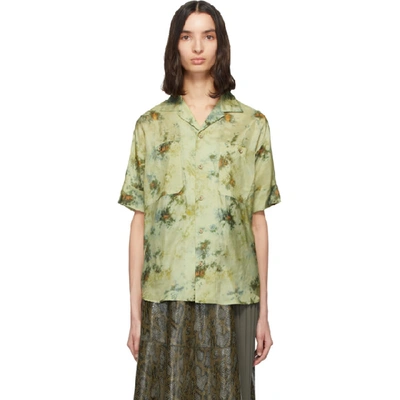Andersson Bell Tie-dyed Crepe Shirt In Green