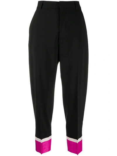 Dsquared2 Colour Block Tapered Trousers In Black