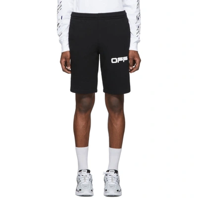 Off-white Airport Tape Track Shorts In 1088 Blkmul