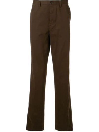 Kent & Curwen Mid-rise Tapered Leg Trousers In Brown