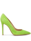 Gianvito Rossi Textured Pointed Toe Pumps In Green