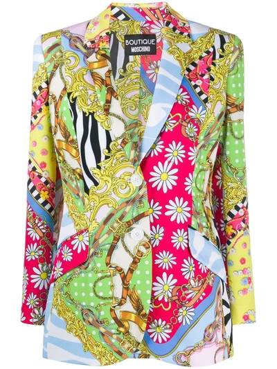 Boutique Moschino Fantasy-print Single Breasted Blazer In Red