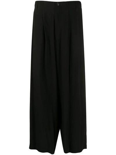 Yohji Yamamoto Drop-crotch Straight Trousers In Black