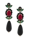 Simone Rocha Crystal Embellished Drop Earrings In Black