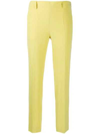 Alberto Biani Cropped Slim-fit Trousers In Yellow