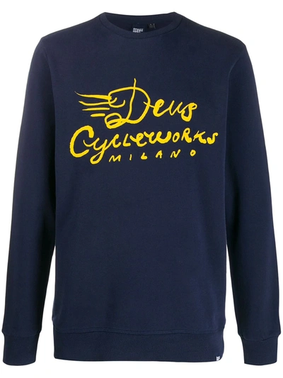 Deus Ex Machina Logo Printed Sweatshirt In Blue