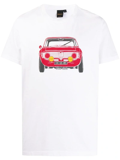 Deus Ex Machina Car Print T-shirt In White