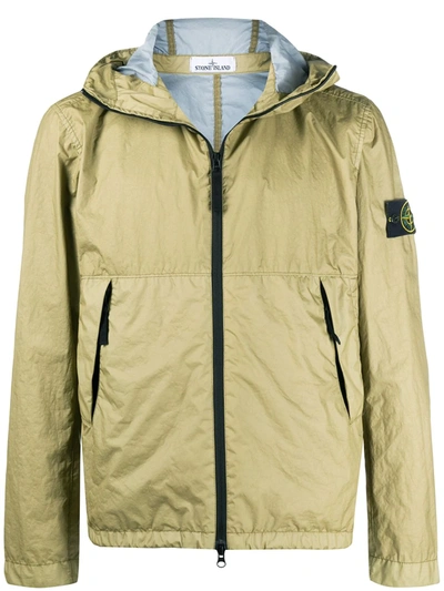 Stone Island Compass Badge Hooded Jacket In Neutrals