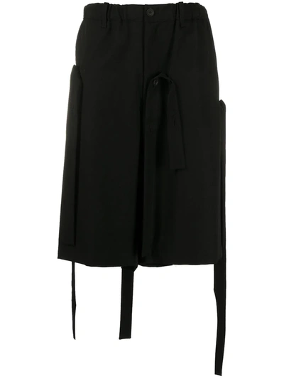 Yohji Yamamoto Detachable Strap Knee-length Shorts In Black
