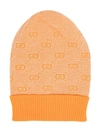 Gucci Kids' Gg Knitted Hat In Orange