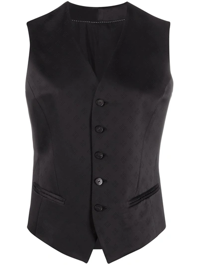 Neil Barrett Diamond Patterned Waistcoat In Black