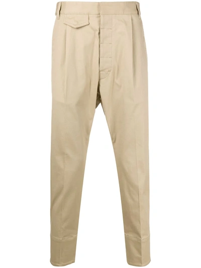 Dsquared2 Cropped Tailored Trousers In Neutrals
