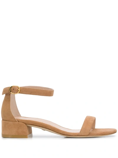 Stuart Weitzman Nudist June Low Heel Sandals In Neutrals