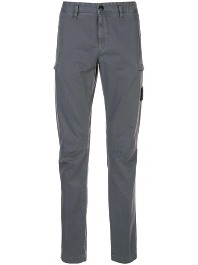 Stone Island High Waisted Cargo Trousers In Grey