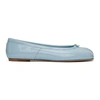 Maison Margiela Ballet Flats In Cyan Patent Leather In Light Blue