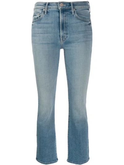 Mother Mid-rise Cropped Jeans In Blu