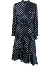 Essentiel Antwerp Vazongas Asymmetric Dress L/s W/belt On Waist In Vapor Blue