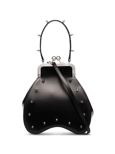 Simone Rocha Bean Flower Studded Leather Bag In Black