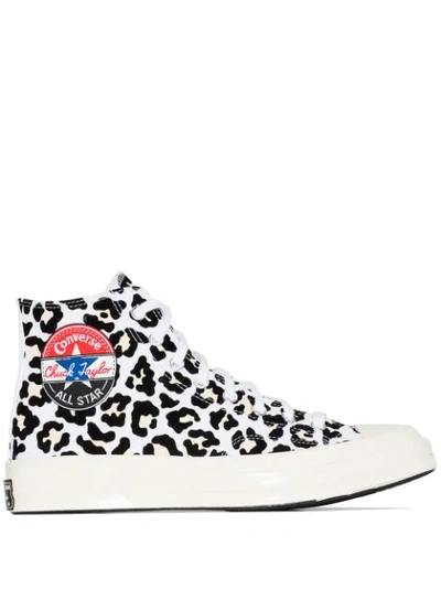 Converse Multicoloured Chuck 70 Leopard Print High Top Sneakers In White