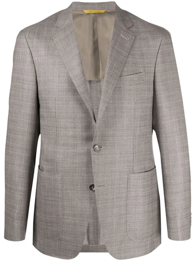 Canali Kei Slim-fit Linen-blend Blazer In Grey