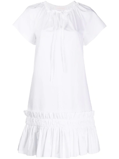See By Chloé Ruffled Hem Dress In White
