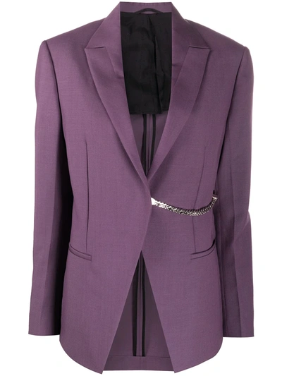 Alyx Wool Blend Blazer W/ Chain In Purple