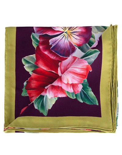 Dolce & Gabbana Twill Printed Scarf In Violet