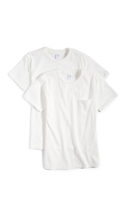 Velva Sheen 2 Pack Short Sleeve Pocket T-shirt In Oatmeal