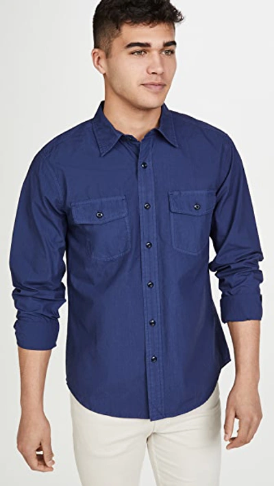 Alex Mill Garment Dyed Field Button Down Shirt In Navy