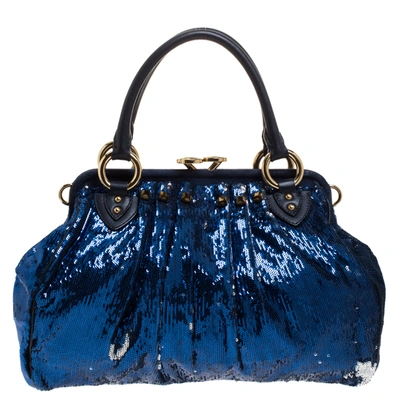 Pre-owned Marc Jacobs Blue Sequin New York Rocker Stam Shoulder Bag