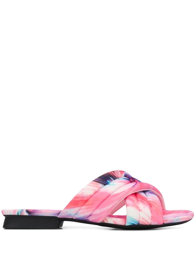 Camper Watercolour Print Slides In Pink