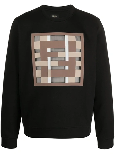 Fendi Ff Print Sweatshirt In Black