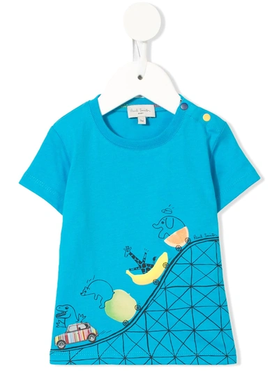 Paul Smith Junior Babies' Rollercoaster Graphic Print T-shirt In Blue