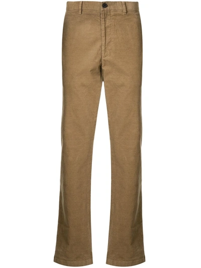 Kent & Curwen Ribbed Corduroy Trousers In Brown