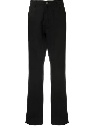 Kent & Curwen Straight Leg Mid-rise Trousers In Black